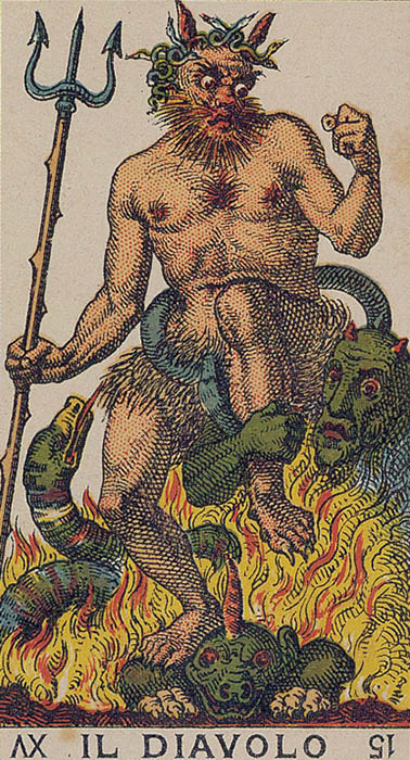 Il diavolo Devil Ancient Italian Tarot Card