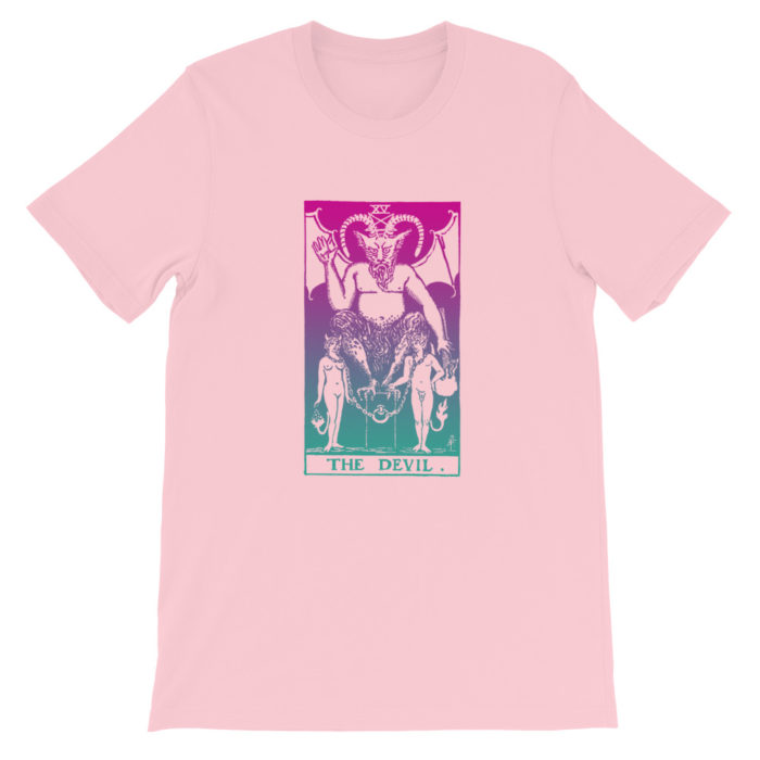 The Devil Tarot Card Pastel Aesthetic T-shirt Pink
