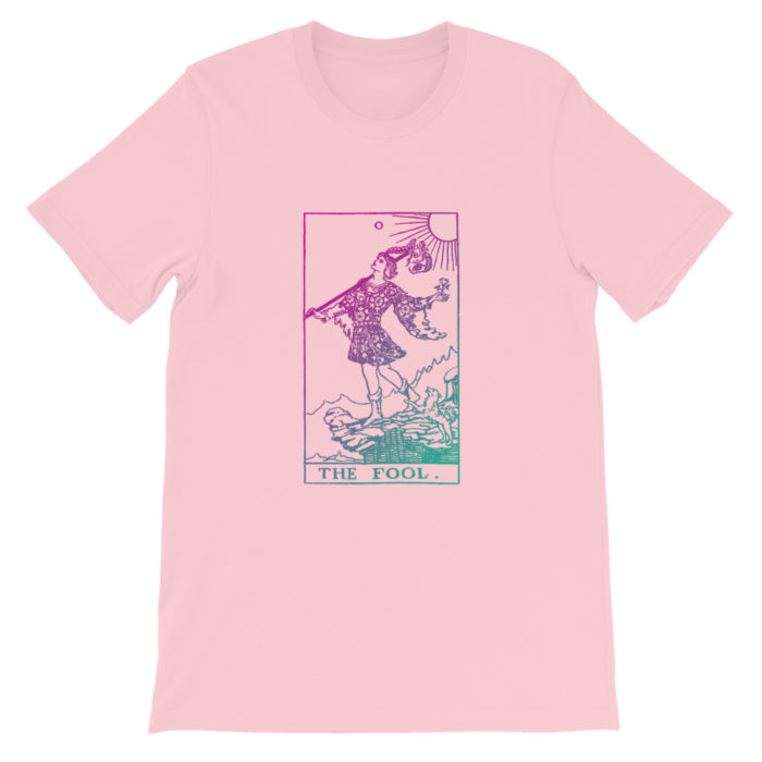 The Fool Tarot Card Pastel Aesthetic T-shirt Pink