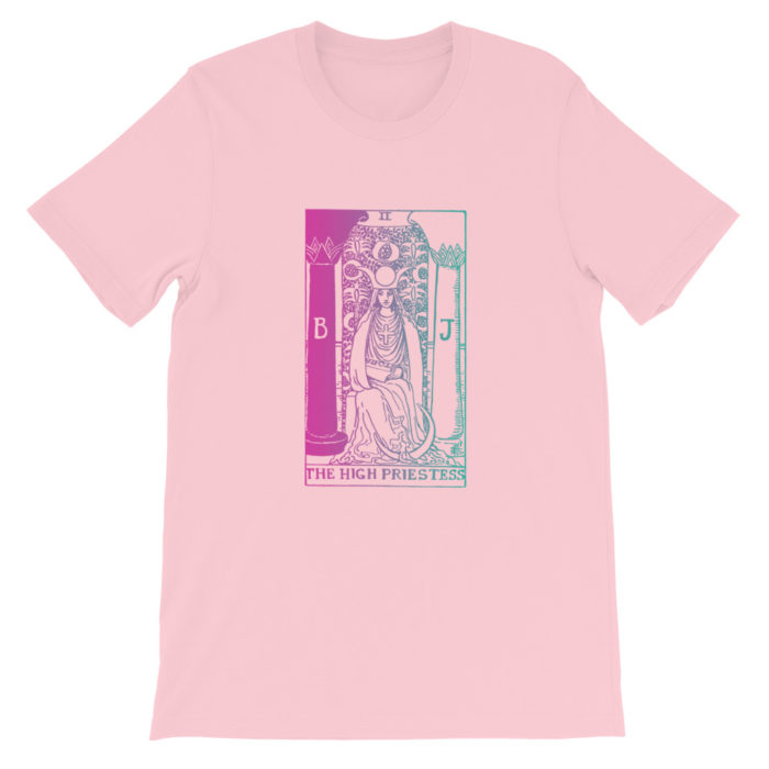 The High Priestess Tarot Card Pastel Aesthetic T-shirt Pink
