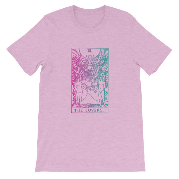 The Lovers Tarot Card Pastel Aesthetic T-shirt Purple