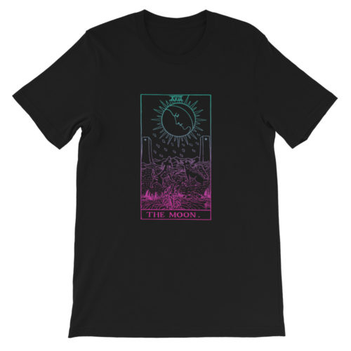 The Moon Tarot Card Pastel Aesthetic t-shirt Black