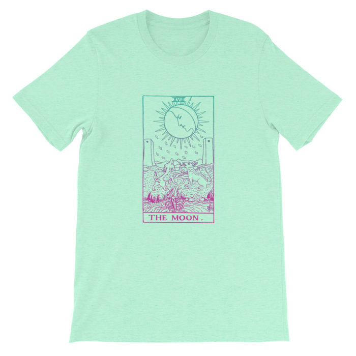 The Moon Tarot Card Pastel Aesthetic t-shirt Green