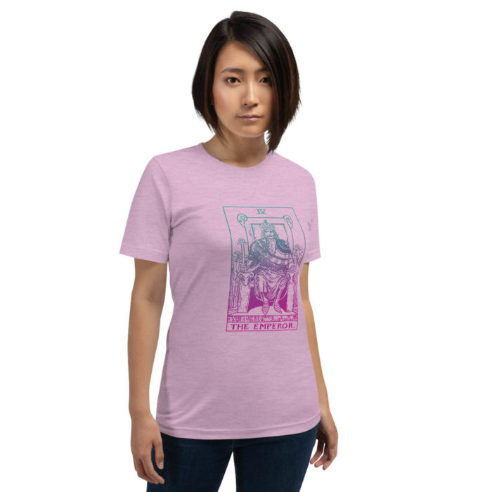 Emperor Tarot Card Vintage-Style T-Shirt mockup Front Womens 4 Heather Prism Lilac