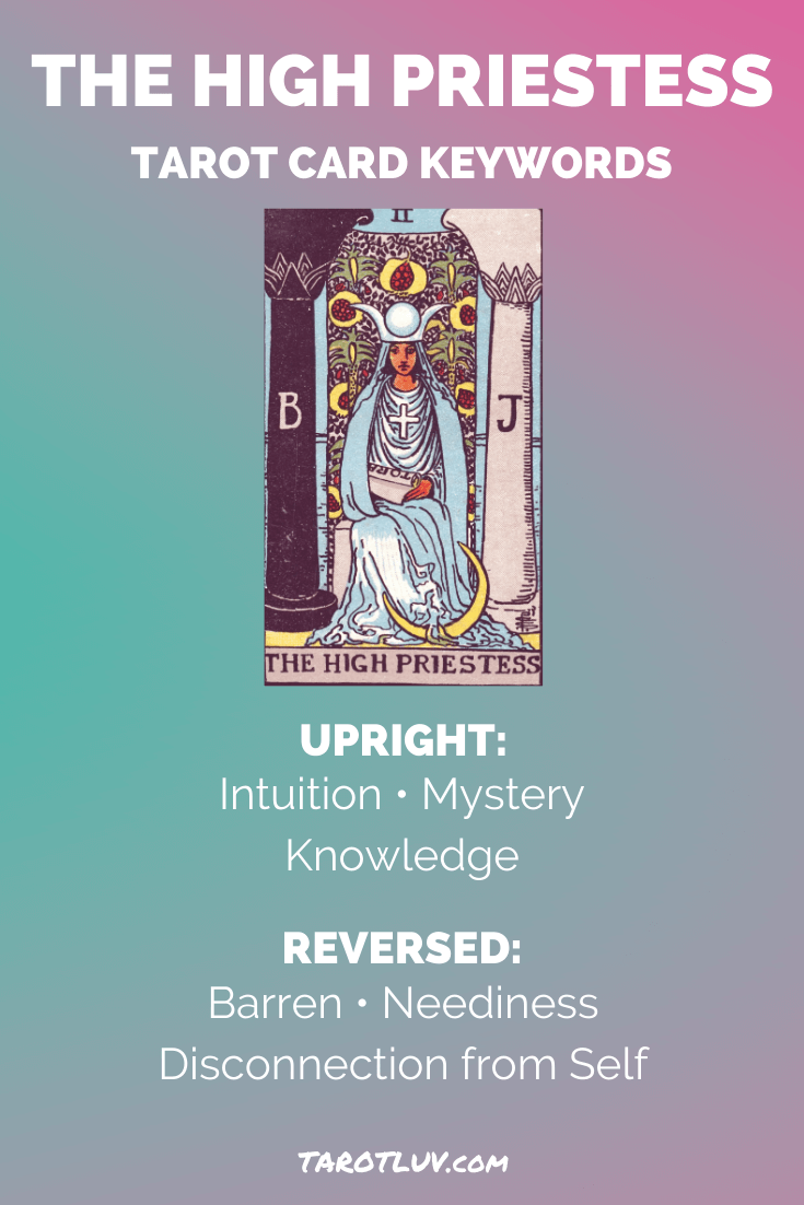 The High Priestess Tarot Card Keywords - Upright and Reversed